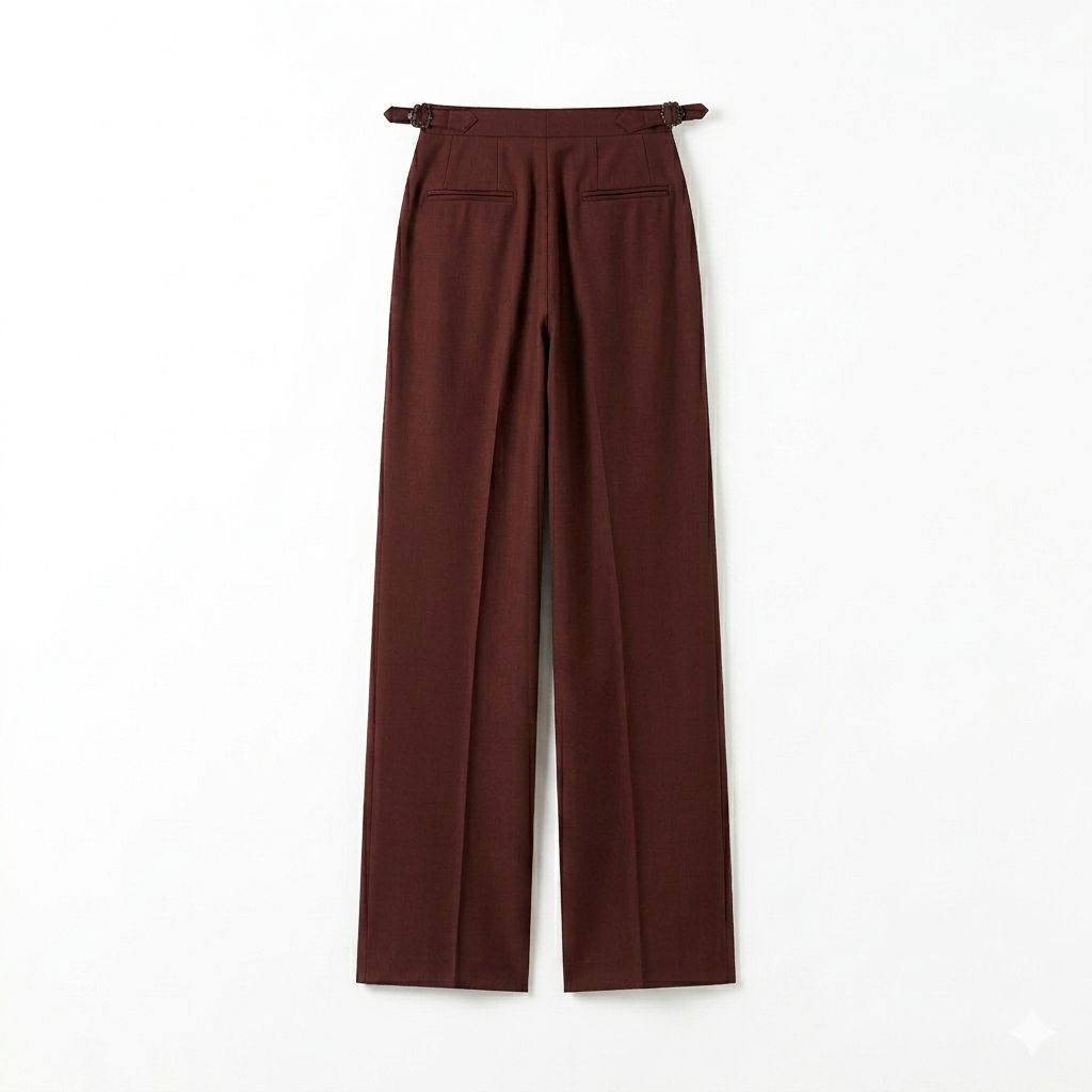 Ruth Single Pleat Straight Trousers  in Aura-Tech Twill